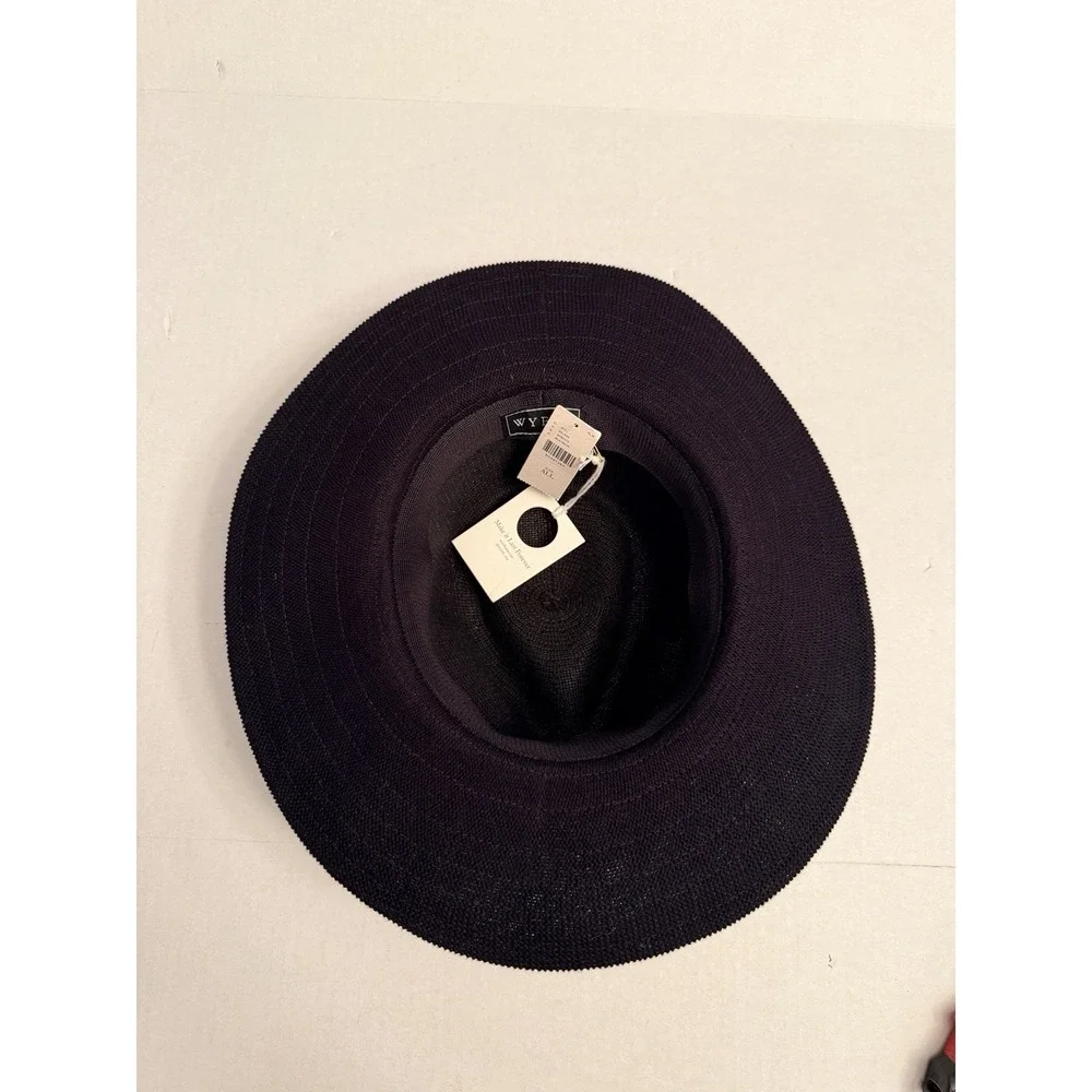 NWT Wyeth Anthropologie Winona Packable Panama Hat Black Leather Trim‎ One Size